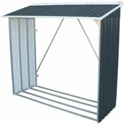 Ezooza WoodStorage 6'x 2' De Duramax 182 X 73 X 160 Cm En Acier Galvanisé Anti-corrosion Couleur Anthracite - Antracite E Bianco -Rangement de jardin Soldes 38696911 5
