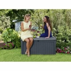 Keter Coffre De Rangement De Jardin Borneo 416 L - Anthracite -Rangement de jardin Soldes 3938332 4
