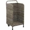AUBRY GASPARD Panier à Buches à Roulettes Gris - Gris -Rangement de jardin Soldes 397177 1