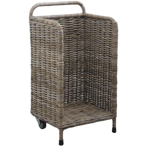 AUBRY GASPARD Panier à Buches à Roulettes Gris - Gris 3 AUBRY GASPARD Panier à Buches à Roulettes Gris - Gris