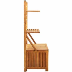 ASUPERMALL Boite De Rangement Et Treillis 99x55x160cm Bois D'acacia Solide -Rangement de jardin Soldes 39743529 4