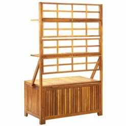 ASUPERMALL Boite De Rangement Et Treillis 99x55x160cm Bois D'acacia Solide -Rangement de jardin Soldes 39743529 5