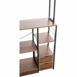 CLP Etagère De Cuisine Fehring Avec Cadre En Métal Et Espaces De Rangement En MDF Noyer -Rangement de jardin Soldes 40439678 5