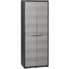 HAPPYSHOPPING Armoire De Rangement De Jardin Avec 3 Etageres Noir Et Gris -Rangement de jardin Soldes 40752524 1