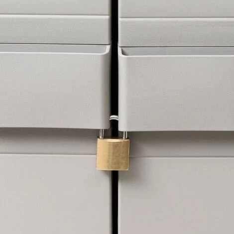 HAPPYSHOPPING Armoire De Rangement De Jardin Avec 3 Etageres Noir Et Gris 6 HAPPYSHOPPING Armoire De Rangement De Jardin Avec 3 Etageres Noir Et Gris – Image 4