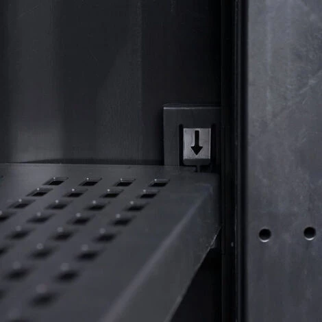 HAPPYSHOPPING Armoire De Rangement De Jardin Avec 3 Etageres Noir Et Gris 7 HAPPYSHOPPING Armoire De Rangement De Jardin Avec 3 Etageres Noir Et Gris – Image 5