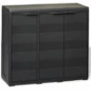 HAPPYSHOPPING Armoire De Rangement De Jardin Avec 2 Etageres Noir -Rangement de jardin Soldes 40752527 1