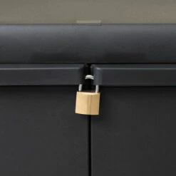 HAPPYSHOPPING Armoire De Rangement De Jardin Avec 2 Etageres Noir 10 HAPPYSHOPPING Armoire De Rangement De Jardin Avec 2 Etageres Noir -Rangement de jardin Soldes 40752527 4