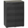 HAPPYSHOPPING Armoire De Rangement De Jardin Avec 1 Etagere Noir -Rangement de jardin Soldes 40752531 1