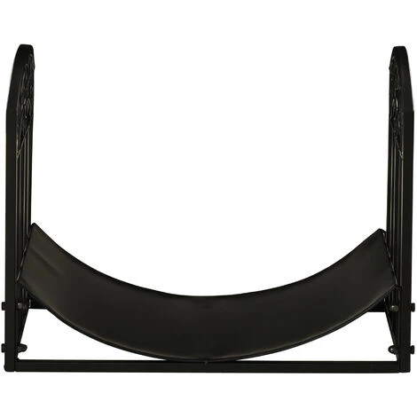 Outsunny Range-bûches Rack à Bûches Style Fer Forgé Dim. 60,5L X 36l X 46,5H Cm Métal Noir 6 Outsunny Range-bûches Rack à Bûches Style Fer Forgé Dim. 60,5L X 36l X 46,5H Cm Métal Noir – Image 4