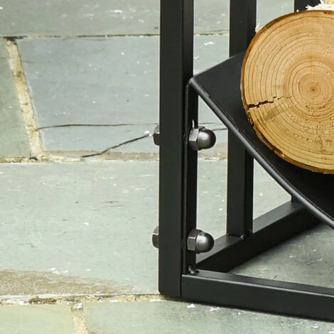 Outsunny Range-bûches Rack à Bûches Style Fer Forgé Dim. 60,5L X 36l X 46,5H Cm Métal Noir 7 Outsunny Range-bûches Rack à Bûches Style Fer Forgé Dim. 60,5L X 36l X 46,5H Cm Métal Noir – Image 5