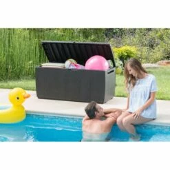 Keter Coffre De Rangement De Jardin Capri 302 L - Anthracite -Rangement de jardin Soldes 4154574 5