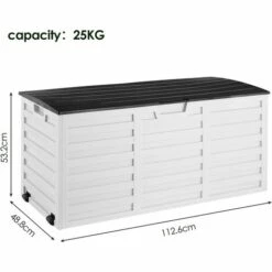 PEDY Coffre De Rangement Extérieur 112x49x53cm, Coffre De Jardin 265L Avec Poignées Et Roulettes, Facile à Monter Et à Déplacer, Protection Solaire Et Étanche, Rangement De Jardin Terrasse Balcon Piscine 8 PEDY Coffre De Rangement Extérieur 112x49x53cm, Coffre De Jardin 265L Avec Poignées Et Roulettes, Facile à Monter Et à Déplacer, Protection Solaire Et Étanche, Rangement De Jardin Terrasse Balcon Piscine -Rangement de jardin Soldes 43480379 2
