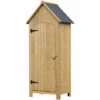 Outsunny Armoire Abri De Jardin Remise Pour Outils 3 étagères Porte Loquet Toit Pente Bitumé Dim. 77L X 54l X 179H Cm Bois Sapin Pré-huilé -Rangement de jardin Soldes 44066266 1