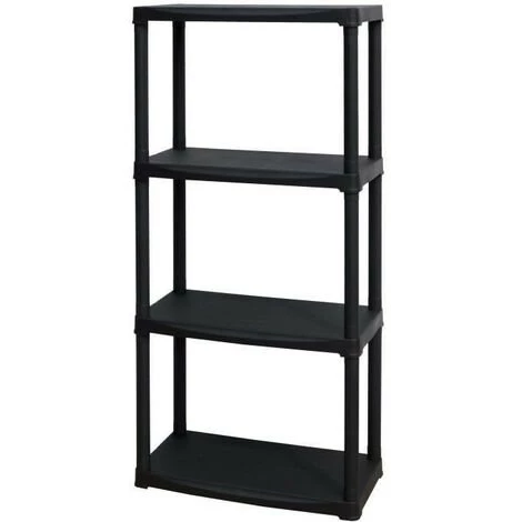 TOOD Etagere En Résine 4 Tablettes - Hauteur 133 Cm Largeur 60 Cm - Noir 3 TOOD Etagere En Résine 4 Tablettes - Hauteur 133 Cm Largeur 60 Cm - Noir