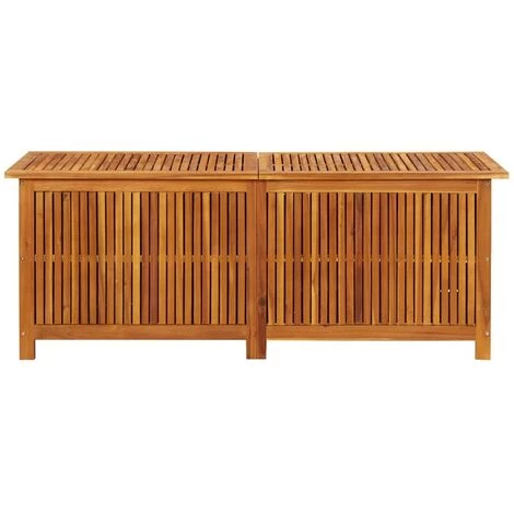 VidaXL Boîte De Rangement De Jardin 150x50x58 Cm Bois D'acacia Solide - Brun 4 VidaXL Boîte De Rangement De Jardin 150x50x58 Cm Bois D'acacia Solide - Brun – Image 2