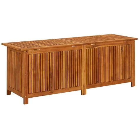 VidaXL Boîte De Rangement De Jardin 150x50x58 Cm Bois D'acacia Solide - Brun 6 VidaXL Boîte De Rangement De Jardin 150x50x58 Cm Bois D'acacia Solide - Brun – Image 4