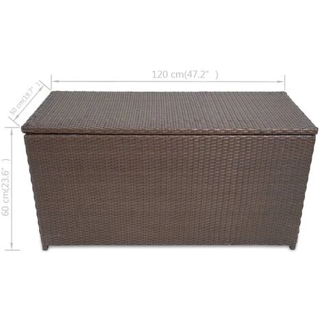 Boîte De Rangement De Jardin Marron 120x50x60 Cm Résine Tressée VidaXL 7 Boîte De Rangement De Jardin Marron 120x50x60 Cm Résine Tressée VidaXL – Image 5