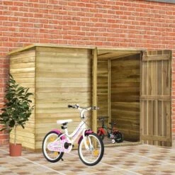 VidaXL Abri à Vélo De Jardin 232x110x170 Cm Bois De Pin Imprégné - Brun