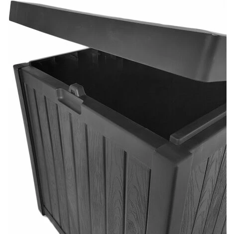 SKY LANTERN Coffre De Rangement Exterieur 120 L Gris - Coffre De Jardin Exterieur Compact 56x56x62 - Coffre Rangement Gris Anthracite, Idéal Pour Ranger Les Coussins. - Gris 4 SKY LANTERN Coffre De Rangement Exterieur 120 L Gris - Coffre De Jardin Exterieur Compact 56x56x62 - Coffre Rangement Gris Anthracite, Idéal Pour Ranger Les Coussins. - Gris – Image 2