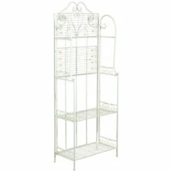 BISCOTTINI Étagère Pliable En Fer Forgé Multifonction Finition Rouille Patinée L63xPR33xH165 Cm -Rangement de jardin Soldes 49467648 3