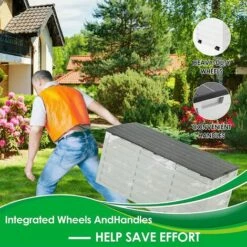 FIXKIT Coffre De Jardin De Rangement Extérieur 112x49x53cm,Coffre De Jardin 265L Avec Poignées Et Roulettes 11 FIXKIT Coffre De Jardin De Rangement Extérieur 112x49x53cm,Coffre De Jardin 265L Avec Poignées Et Roulettes -Rangement de jardin Soldes 50102047 5
