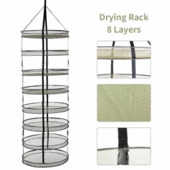 SUPERSELLER Etagère De Jardin Séchoir Suspendu 8 Couches Détachable Pliant Filet De Séchage Des Herbes Pince Sur Filet De Séchage En Maille Pour Herbes Fleurs Bourgeons Plantes, Vert -Rangement de jardin Soldes 50300639 3