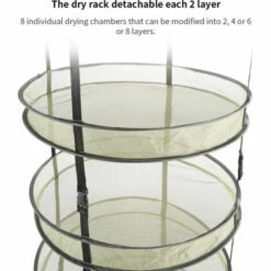 SUPERSELLER Etagère De Jardin Séchoir Suspendu 8 Couches Détachable Pliant Filet De Séchage Des Herbes Pince Sur Filet De Séchage En Maille Pour Herbes Fleurs Bourgeons Plantes, Vert -Rangement de jardin Soldes 50300639 4