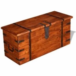 VidaXL Ensemble De Deux Coffres De Rangement Bois Massif - Brun 9 VidaXL Ensemble De Deux Coffres De Rangement Bois Massif - Brun -Rangement de jardin Soldes 5055543 3