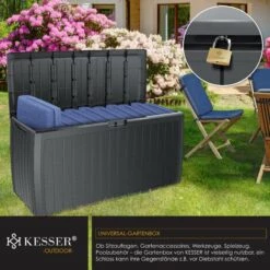 KESSER® Caisse De Rangement | Coffre à Coussins 290 litres Avec Couvercle Verrouillable Et Poignées | Coffre De Jardin 11 KESSER® Caisse De Rangement | Coffre à Coussins 290 litres Avec Couvercle Verrouillable Et Poignées | Coffre De Jardin -Rangement de jardin Soldes 50753449 5
