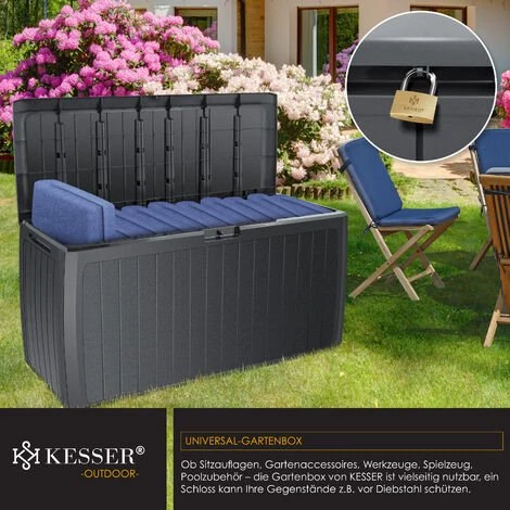 KESSER® Caisse De Rangement | Coffre à Coussins 290 litres Avec Couvercle Verrouillable Et Poignées | Coffre De Jardin 7 KESSER® Caisse De Rangement | Coffre à Coussins 290 litres Avec Couvercle Verrouillable Et Poignées | Coffre De Jardin – Image 5