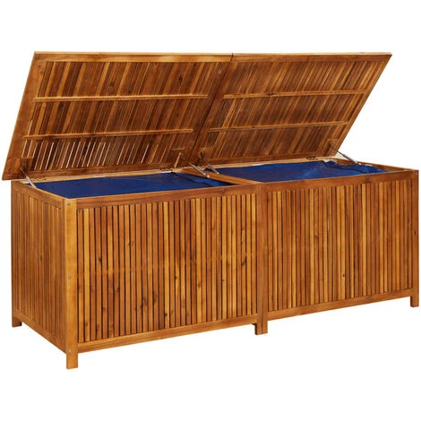 VidaXL Boîte De Rangement De Jardin 200x80x75 Cm Bois D'acacia Solide - Brun 7 VidaXL Boîte De Rangement De Jardin 200x80x75 Cm Bois D'acacia Solide - Brun – Image 5
