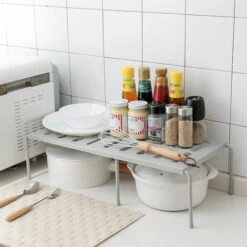Étagère De Rangement Extensible Pour Placard De Cuisine, étagère à épices Sur Pied, étagère De Rangement Rétractable Pour Salle De Bain, Comptoir, Garde-manger (gris), Fontainebleau -Rangement de jardin Soldes 51212156 3