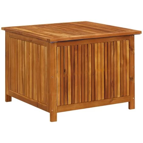 VidaXL Boîte De Rangement De Jardin 75x75x58 Cm Bois D'acacia Solide - Brun 3 VidaXL Boîte De Rangement De Jardin 75x75x58 Cm Bois D'acacia Solide - Brun