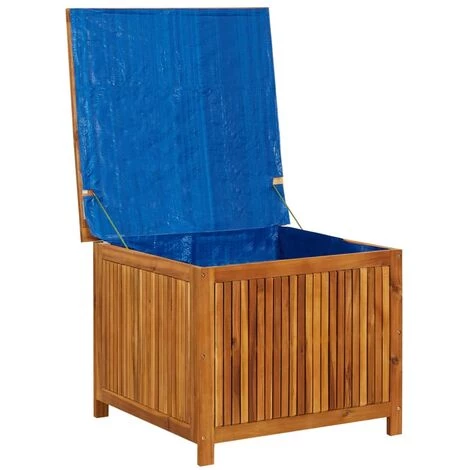 VidaXL Boîte De Rangement De Jardin 75x75x58 Cm Bois D'acacia Solide - Brun 7 VidaXL Boîte De Rangement De Jardin 75x75x58 Cm Bois D'acacia Solide - Brun – Image 5