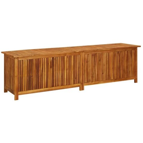 VidaXL Boîte De Rangement De Jardin 200x50x58 Cm Bois D'acacia Solide - Brun 3 VidaXL Boîte De Rangement De Jardin 200x50x58 Cm Bois D'acacia Solide - Brun