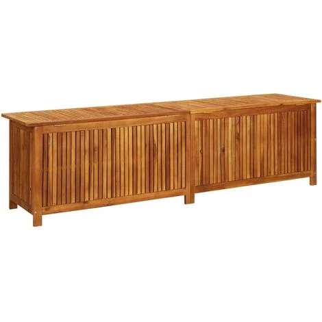 VidaXL Boîte De Rangement De Jardin 200x50x58 Cm Bois D'acacia Solide - Brun 6 VidaXL Boîte De Rangement De Jardin 200x50x58 Cm Bois D'acacia Solide - Brun – Image 4