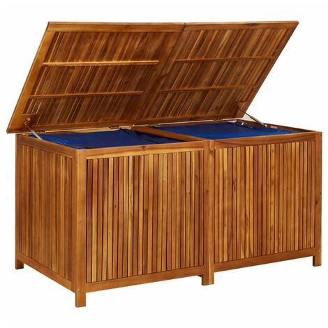 VidaXL Boîte De Rangement De Jardin 150x80x75 Cm Bois D'acacia Solide - Brun 7 VidaXL Boîte De Rangement De Jardin 150x80x75 Cm Bois D'acacia Solide - Brun – Image 5