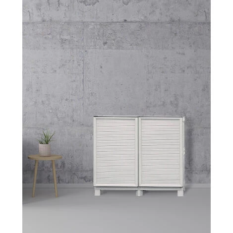 Dmora Armoire Polyvalente Extérieure Ou Intérieure, Plateau Mobile à 2 Portes Et étagère De Polypropylène, 100% Made In Italy, 100x39h92 Cm, Couleur Gris Clair 3 Dmora Armoire Polyvalente Extérieure Ou Intérieure, Plateau Mobile à 2 Portes Et étagère De Polypropylène, 100% Made In Italy, 100x39h92 Cm, Couleur Gris Clair