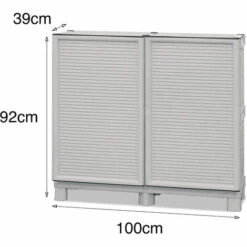 Dmora Armoire Polyvalente Extérieure Ou Intérieure, Plateau Mobile à 2 Portes Et étagère De Polypropylène, 100% Made In Italy, 100x39h92 Cm, Couleur Gris Clair 11 Dmora Armoire Polyvalente Extérieure Ou Intérieure, Plateau Mobile à 2 Portes Et étagère De Polypropylène, 100% Made In Italy, 100x39h92 Cm, Couleur Gris Clair -Rangement de jardin Soldes 51647089 5