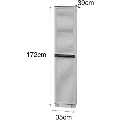 Dmora Armoire Extérieure Ou Intérieure, Polypropylène Mobile à 1 Porte, 100% Made In Italy, 35x39h172 Cm, Couleur Gris Clair 6 Dmora Armoire Extérieure Ou Intérieure, Polypropylène Mobile à 1 Porte, 100% Made In Italy, 35x39h172 Cm, Couleur Gris Clair – Image 4