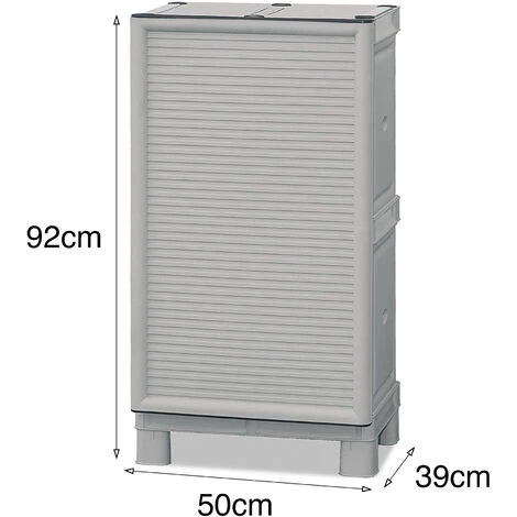 Dmora Cabinet Multi-usage Ou Interne, Une Armoire Basse à 1 Porte Et 1 étagère En Polypropylène, 100% Made In Italy, 50x39h92 Cm, Couleur Gris Clair 7 Dmora Cabinet Multi-usage Ou Interne, Une Armoire Basse à 1 Porte Et 1 étagère En Polypropylène, 100% Made In Italy, 50x39h92 Cm, Couleur Gris Clair – Image 5