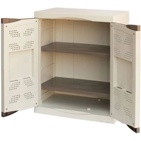 Dmora Armoire Extérieure Ou Interne Polyvalente, Armoire Basse Avec 2 Portes Et 2 Niveaux En Polypropylène, 100% Made In Italy, 70x47h90 Cm, Couleur Beige 5 Dmora Armoire Extérieure Ou Interne Polyvalente, Armoire Basse Avec 2 Portes Et 2 Niveaux En Polypropylène, 100% Made In Italy, 70x47h90 Cm, Couleur Beige – Image 3