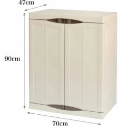 Dmora Armoire Extérieure Ou Interne Polyvalente, Armoire Basse Avec 2 Portes Et 2 Niveaux En Polypropylène, 100% Made In Italy, 70x47h90 Cm, Couleur Beige 9 Dmora Armoire Extérieure Ou Interne Polyvalente, Armoire Basse Avec 2 Portes Et 2 Niveaux En Polypropylène, 100% Made In Italy, 70x47h90 Cm, Couleur Beige -Rangement de jardin Soldes 51647107 4