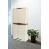 Dmora Armoire De Porte Extérieure Ou Intérieure, Étagère S De Polypropylène Mobiles à 4 Portes à 2 Portes, 100% Made In Italy, 70x47h178 Cm, Couleur Beige