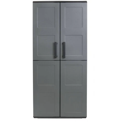 Dmora Armoire Polyvalente Extérieure Ou Intérieure, Mobile 2 Portes Et 3 Niveaux De Polypropylène Ajustables, 100% Made In Italy, 68x37h163 Cm, Couleur Grise 7 Dmora Armoire Polyvalente Extérieure Ou Intérieure, Mobile 2 Portes Et 3 Niveaux De Polypropylène Ajustables, 100% Made In Italy, 68x37h163 Cm, Couleur Grise – Image 5