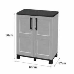 Dmora Cabinet Extérieure Ou Interne Polyvalent, Armoire Basse Avec 2 Portes Et 1 étagère En Polypropylène, 100% Made In Italy, 68x37h90 Cm, Couleur Gris Clair 11 Dmora Cabinet Extérieure Ou Interne Polyvalent, Armoire Basse Avec 2 Portes Et 1 étagère En Polypropylène, 100% Made In Italy, 68x37h90 Cm, Couleur Gris Clair -Rangement de jardin Soldes 51647170 5