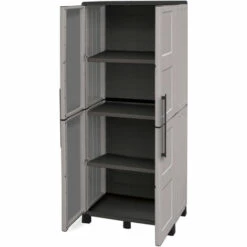 Dmora Armoire Polyvalente Extérieure Ou Intérieure, 2 Portes Mobiles Et 3 Niveaux En Polypropylène Ajustables, 100% Made In Italy, 68x37h169 Cm, Couleur Gris Clair 9 Dmora Armoire Polyvalente Extérieure Ou Intérieure, 2 Portes Mobiles Et 3 Niveaux En Polypropylène Ajustables, 100% Made In Italy, 68x37h169 Cm, Couleur Gris Clair -Rangement de jardin Soldes 51647185 3