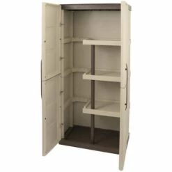 Dmora Armoire Extérieure Ou Intérieure, 2 Portes Et 3 Niveaux En Polypropylène, 100% Made In Italy, 70x39h165 Cm, Couleur Beige 9 Dmora Armoire Extérieure Ou Intérieure, 2 Portes Et 3 Niveaux En Polypropylène, 100% Made In Italy, 70x39h165 Cm, Couleur Beige -Rangement de jardin Soldes 51647188 3