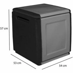 Dmora Tronc De Conteneur Polyvalent Polypropylène, Boîte Pleine Longueur, 100% Made In Italy, 54x53h57 Cm, Couleur Grise -Rangement de jardin Soldes 51647192 4